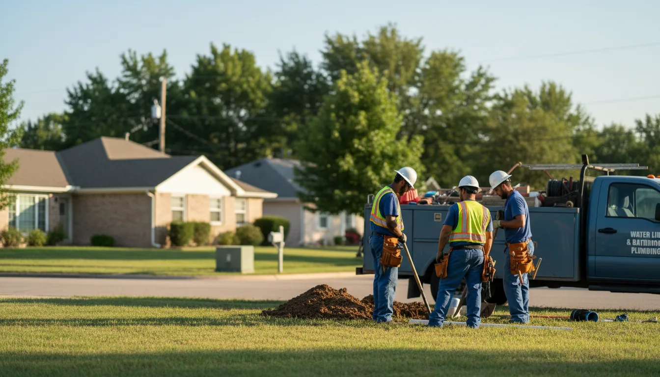 Residential water line and bathroom plumbing service in Mesquite, TX